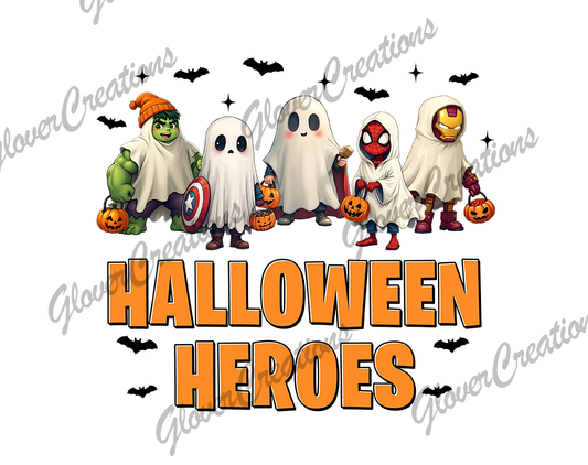Child Size Halloween Heros Direct to Film Ready to Press Heat Transfers