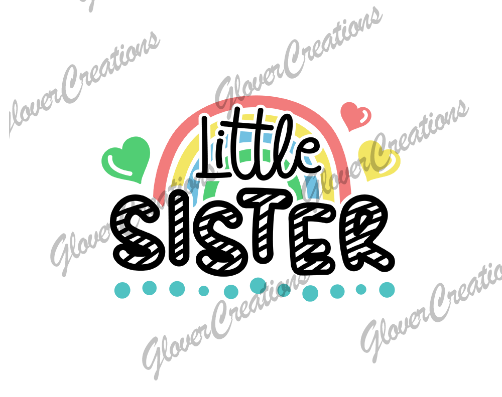 8 Inch Child Size Little Sister Direct to Film Ready to Press Heat Transfers