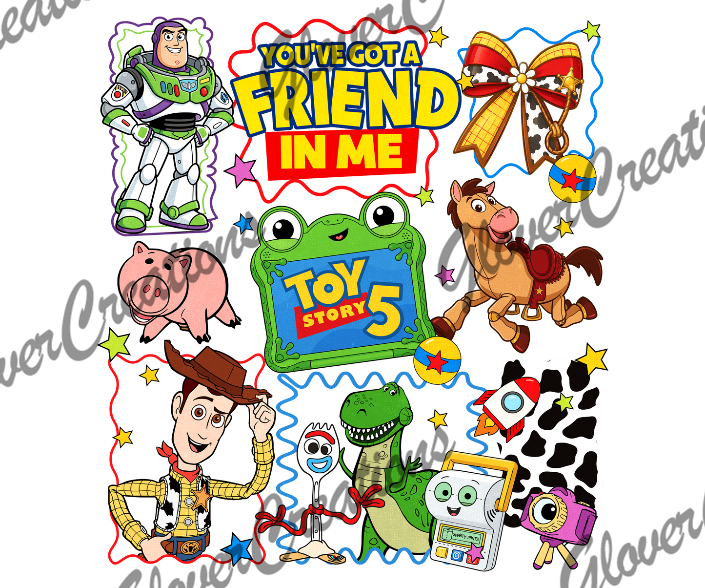 Friend in me Story of Toys Direct to Film Ready to Press Heat Transfers