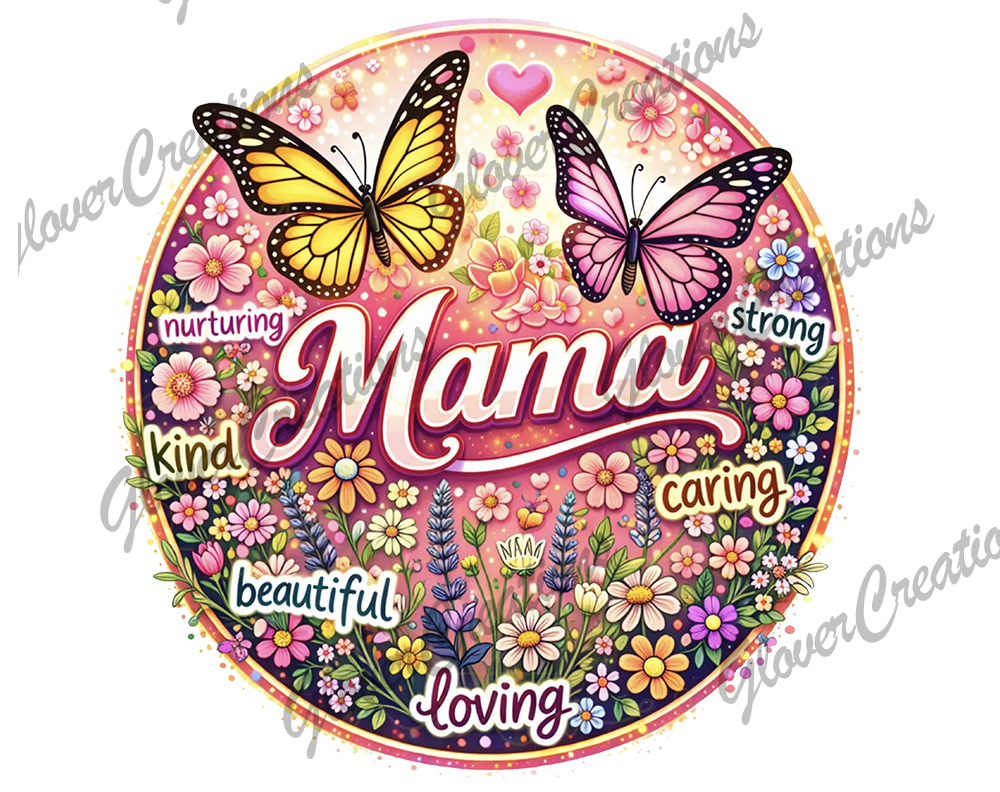 Mama Inspirational Butterfly Direct to Film Ready to Press Heat Transfers