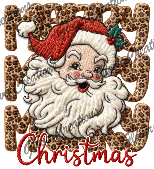 Merry Christmas Santa Direct to Film Ready to Press Heat Transfers