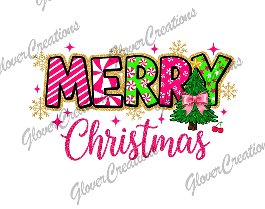 Merry Christmas Direct to Film Ready to Press Heat Transfers