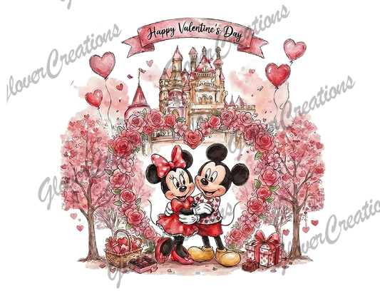 Minnie Mickey V-Day Direct to Film Ready to Press Heat Transfers