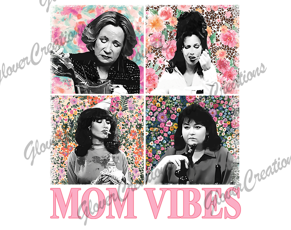 TV mom vibes Direct to Film Ready to Press Heat Transfers