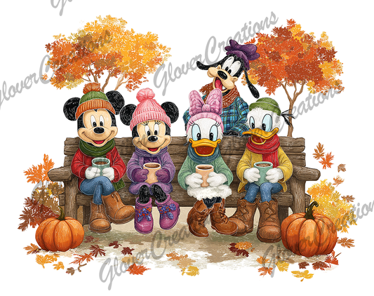 Mouse Crew Fall Weather Direct to Film Ready to Press Heat Transfers