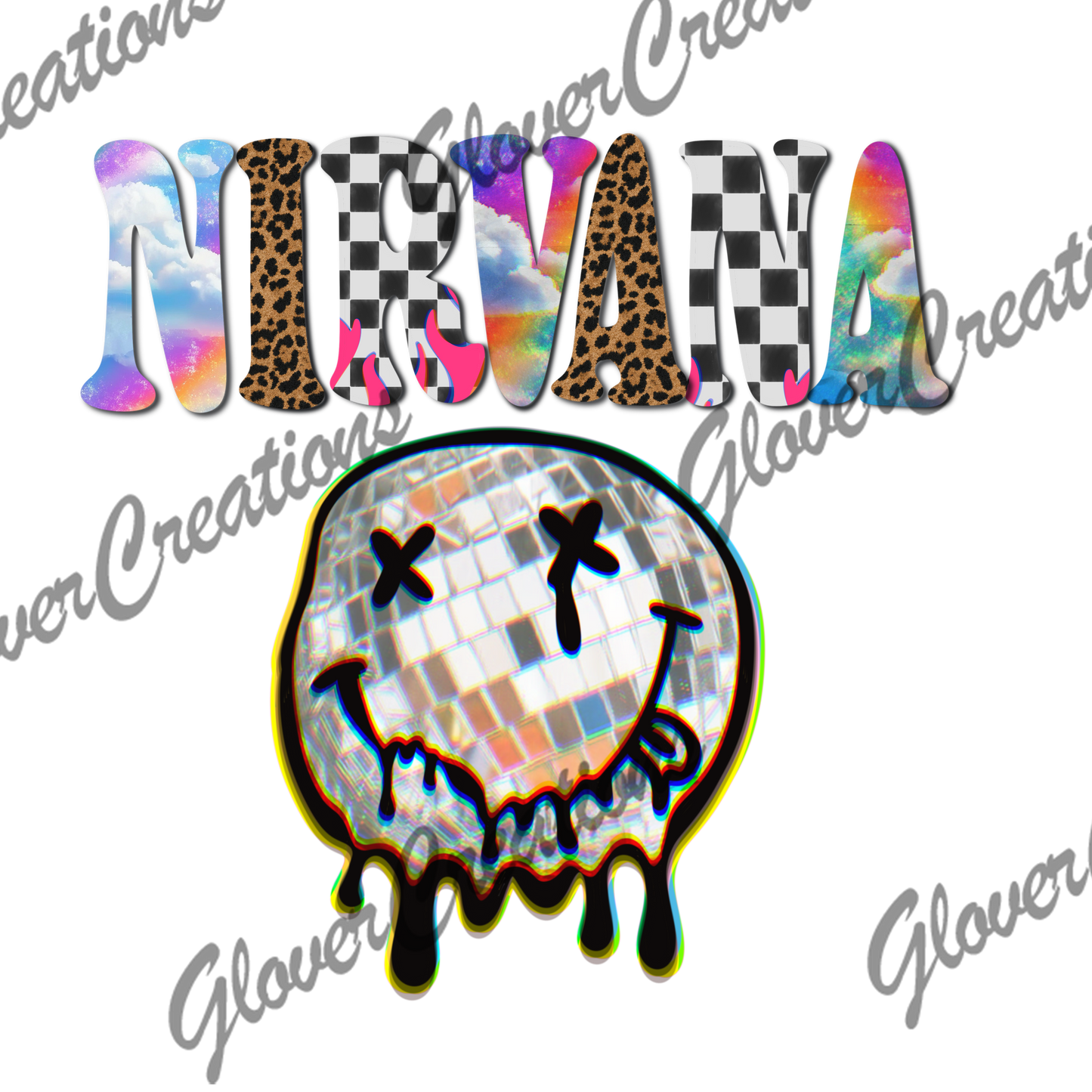 Retro Nirvana  Direct to Film Ready to Press Heat Transfers