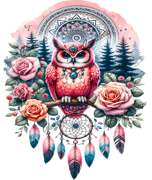Outdoor Owl Direct to Film Ready to Press Heat Transfers