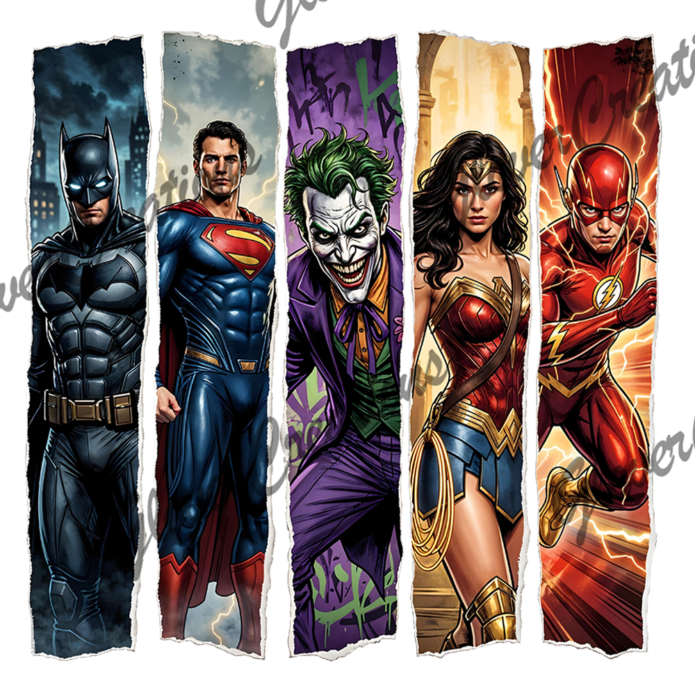 Hero Collage Direct to Film Ready to Press Heat Transfers