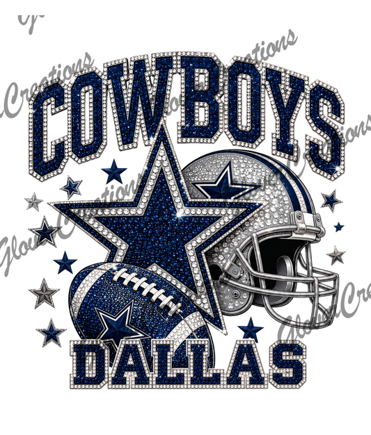 CowBoys Football Direct to Film Ready to Press Heat Transfers