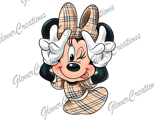 Peace Minnie Direct to Film Ready to Press Heat Transfers