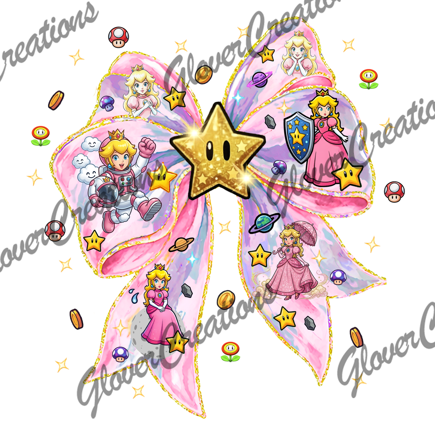 Princess Bow Direct to Film Ready to Press Heat Transfers