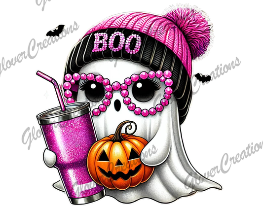 Pink Boujee Ghost Direct to Film Ready to Press Heat Transfers