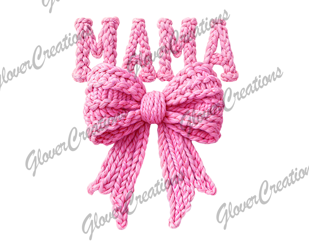 Faux Yarn Mama Bow Direct to Film Ready to Press Heat Transfers