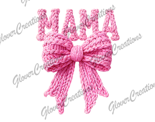 Faux Yarn Mama Bow Direct to Film Ready to Press Heat Transfers