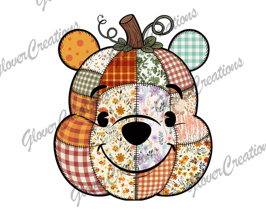 Pooh Head Direct to Film Ready to Press Heat Transfers