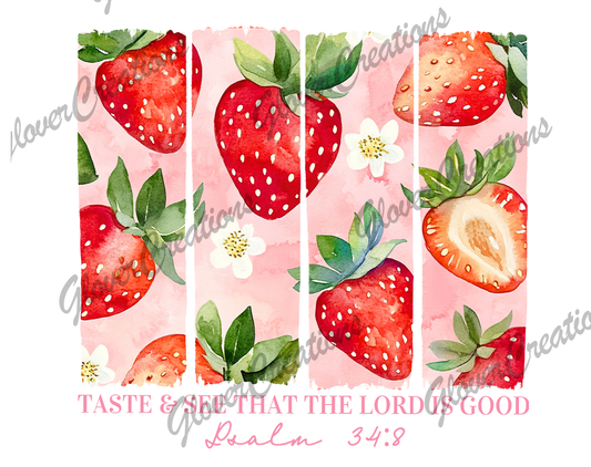 12 Inch Psalm Strawberries Direct to Film Ready to Press Heat Transfers