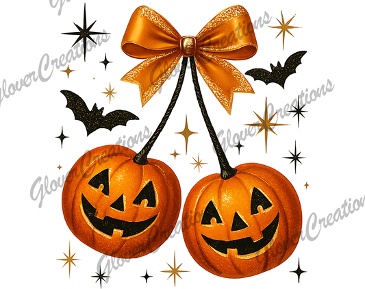Pumpkin Cherries Direct to Film Ready to Press Heat Transfers