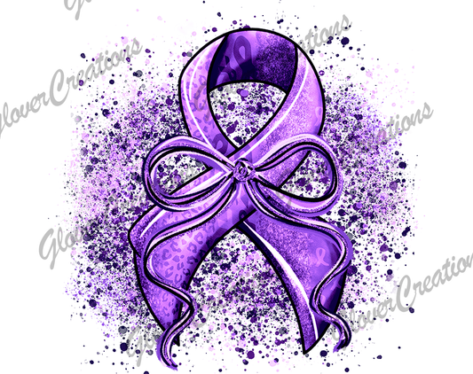 Purple Ribbon Direct to Film Ready to Press Heat Transfers