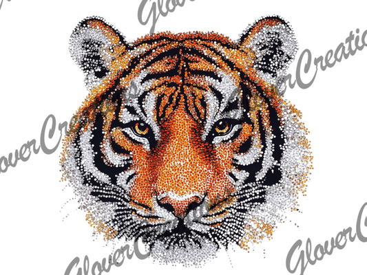 Rhinestone Tiger Direct to Film Ready to Press Heat Transfers
