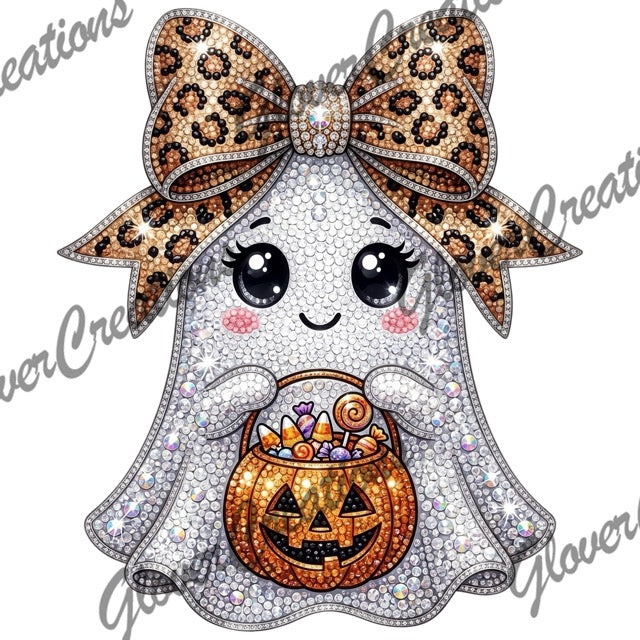 Bedazzled Ghostie Direct to Film Ready to Press Heat Transfers