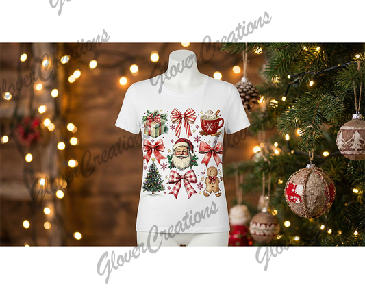 Santa Christmas Collage Shirt Mock-Up Digital Download