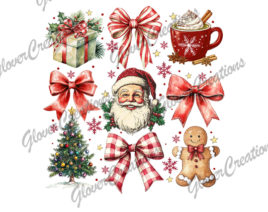 Christmas Collage Direct to Film Ready to Press Heat Transfers