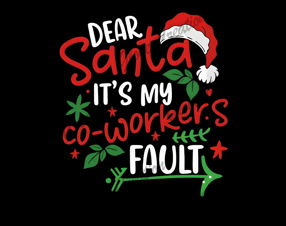 Santa Coworker Direct to Film Ready to Press Heat Transfers