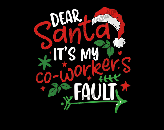 Santa Coworker Direct to Film Ready to Press Heat Transfers