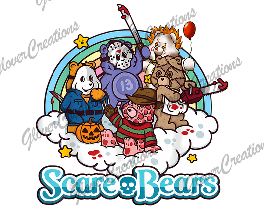 Scare Bears Direct to Film Ready to Press Heat Transfers