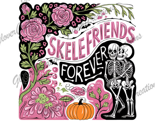SkeleFriends Direct to Film Ready to Press Heat Transfers