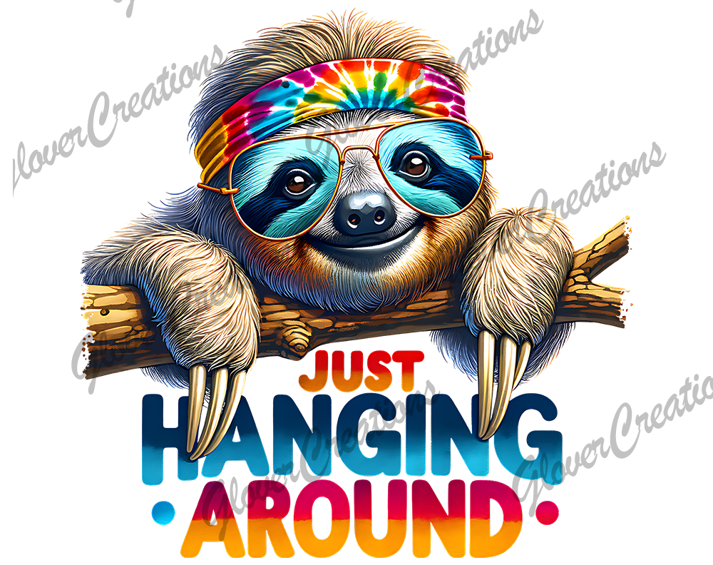 Hanging Sloth Direct to Film Ready to Press Heat Transfers