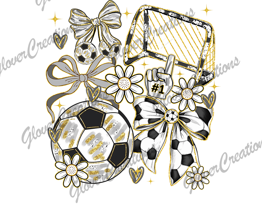 Soccer Collage Direct to Film Ready to Press Heat Transfers