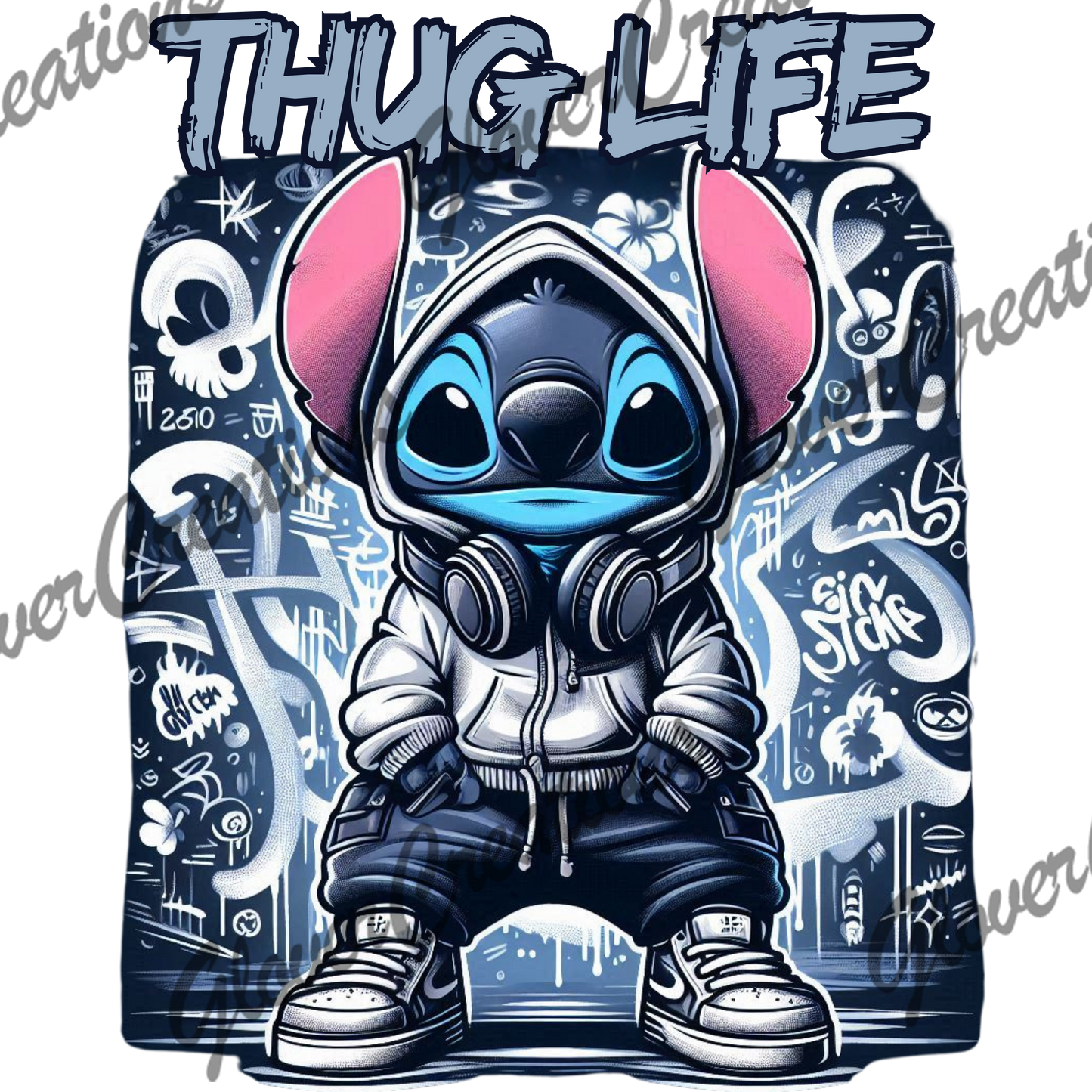 Blue Monster Thug Life Direct to Film Ready to Press Heat Transfers