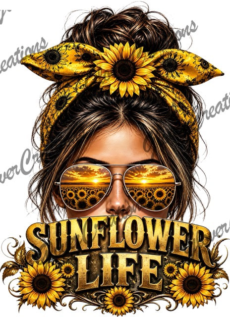 Sunflower Life Direct to Film Ready to Press Heat Transfers