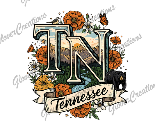 Tennessee Sunset Direct to Film Ready to Press Heat Transfer