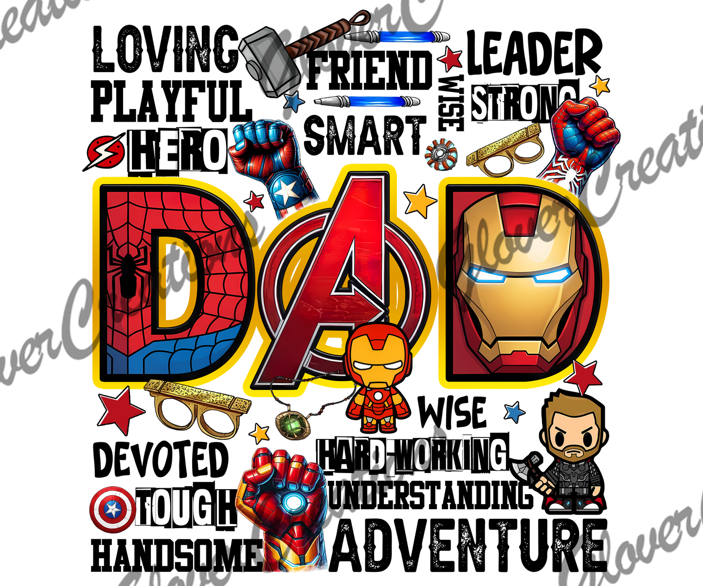 Hero Dad Direct to Film Ready to Press Heat Transfers