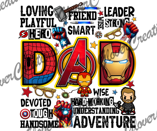 Hero Dad Direct to Film Ready to Press Heat Transfers