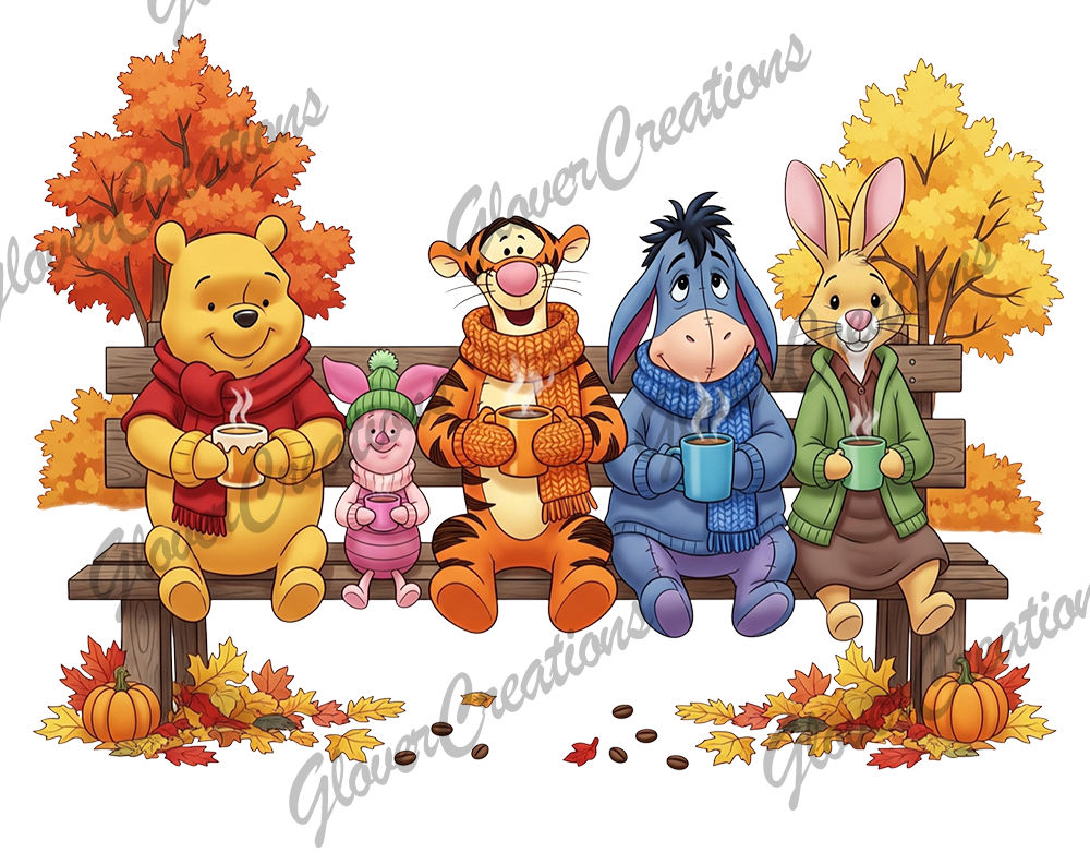 The Pooh Crew Direct to Film Ready to Press Heat Transfer
