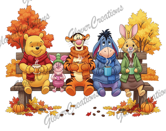 The Pooh Crew Direct to Film Ready to Press Heat Transfer