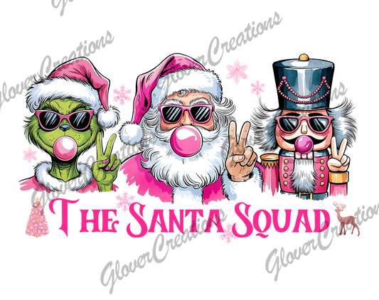 The Santa Squad Direct to Film Ready to Press Heat Transfers