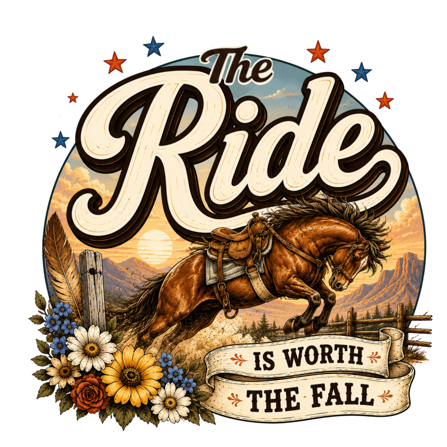 Ride Worth The Fall Direct to Film Ready to Press Heat Transfers