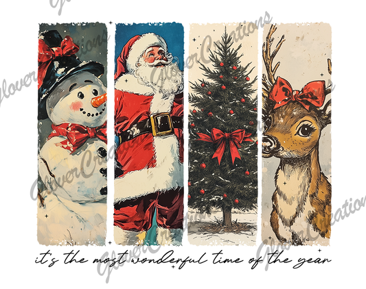 Vintage Santa Direct to Film Ready to Press Heat Transfers