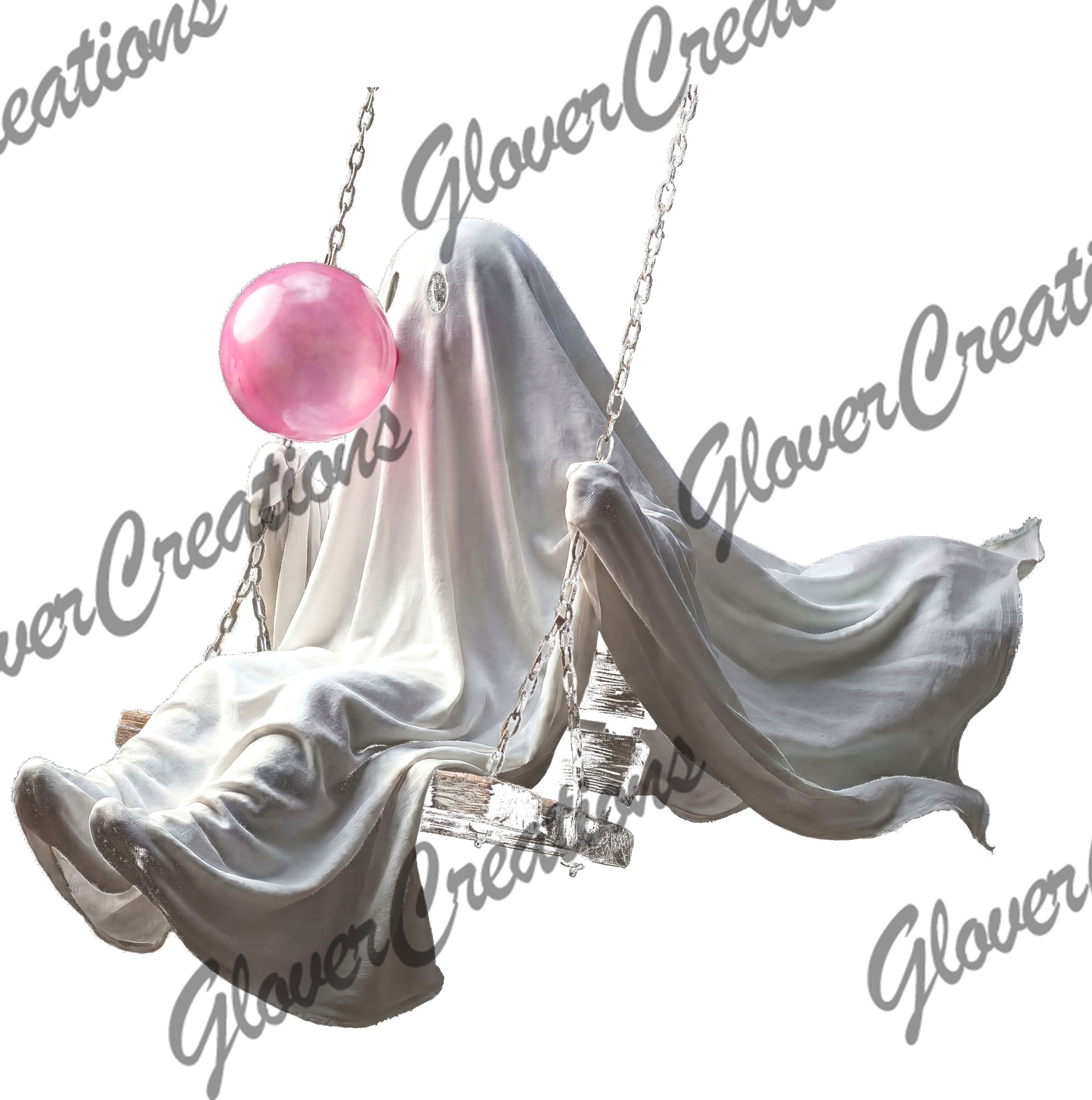 Swinging Bubblegum Ghost Direct to Film Ready to Press Heat Transfers