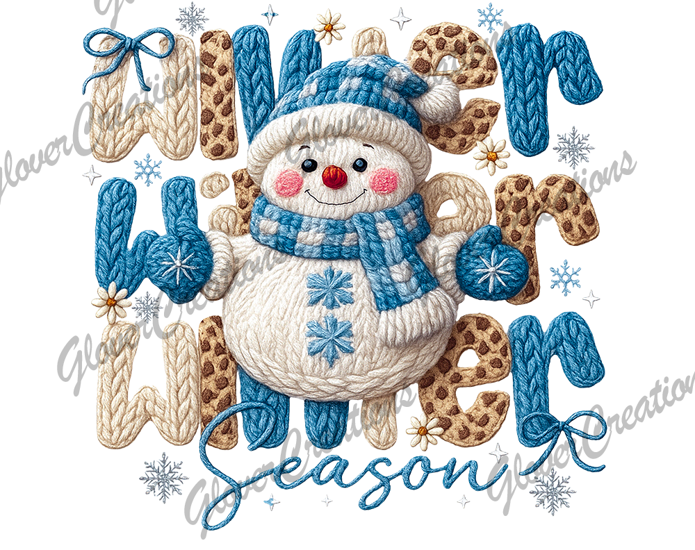 Faux Winter Snowman Direct to Film Ready to Press Heat Transfers