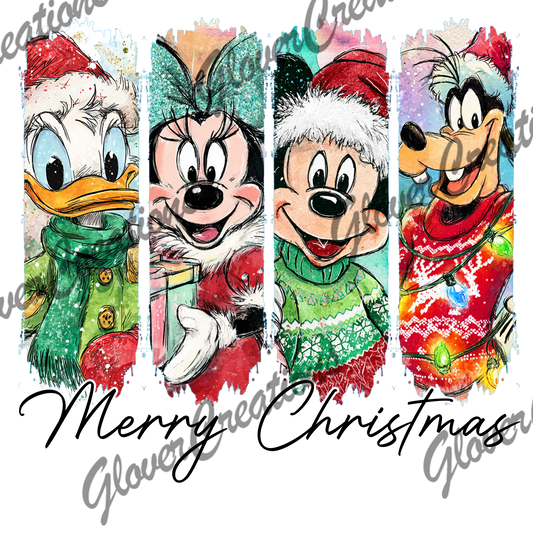 Christmas Mouse Crew Direct to Film Ready to Press Heat Transfers