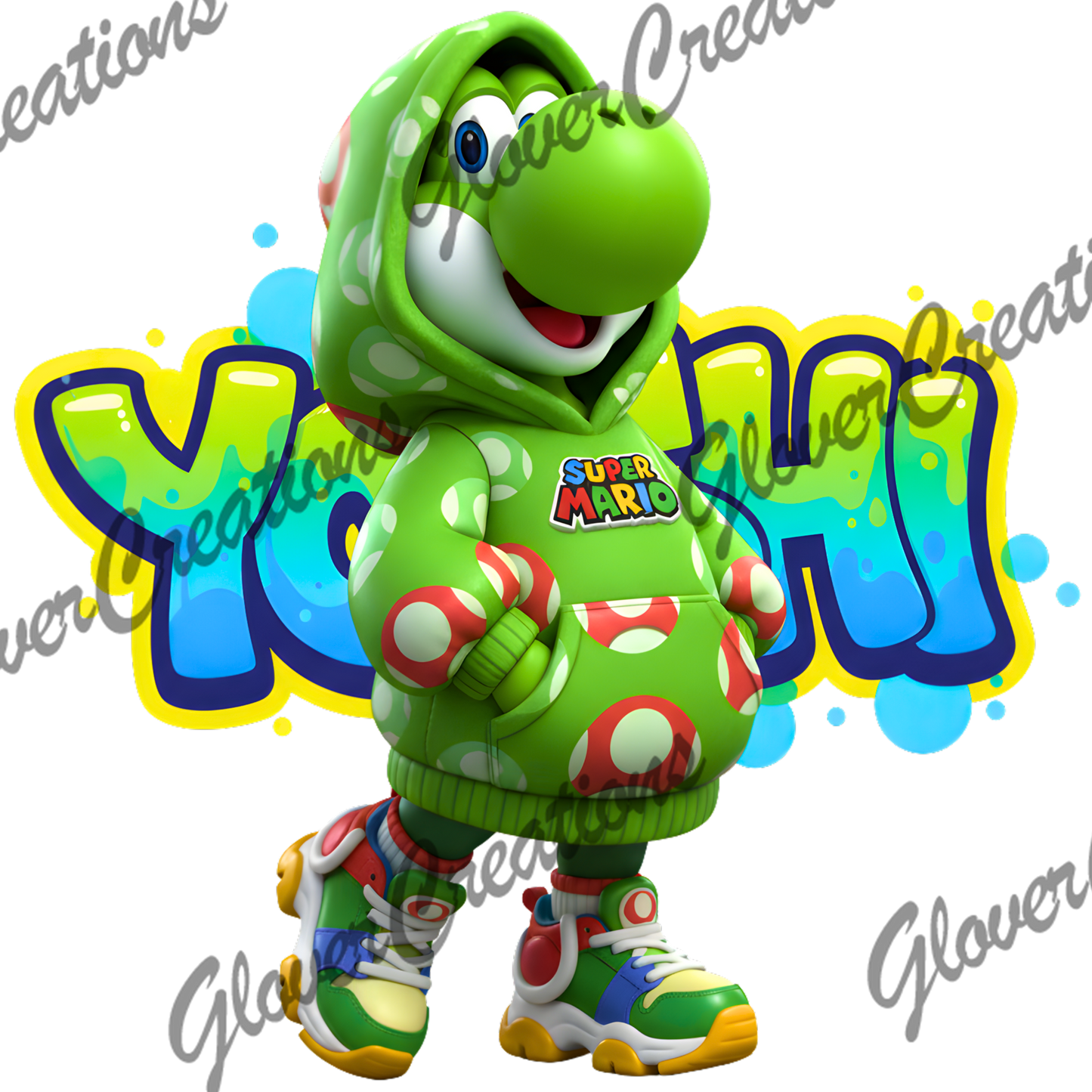 Cute Green Dino Direct to Film Ready to Press Heat Transfers