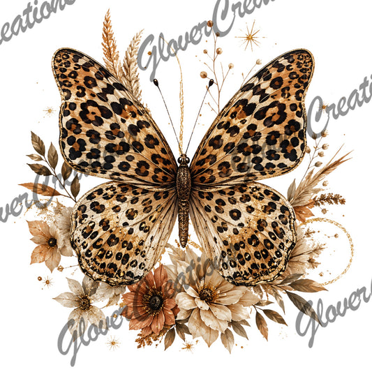 Leopard Butterfly & Fall Florals