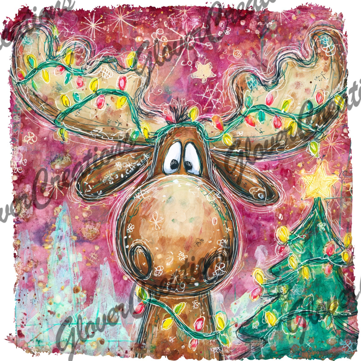 Christmas Moose Lights