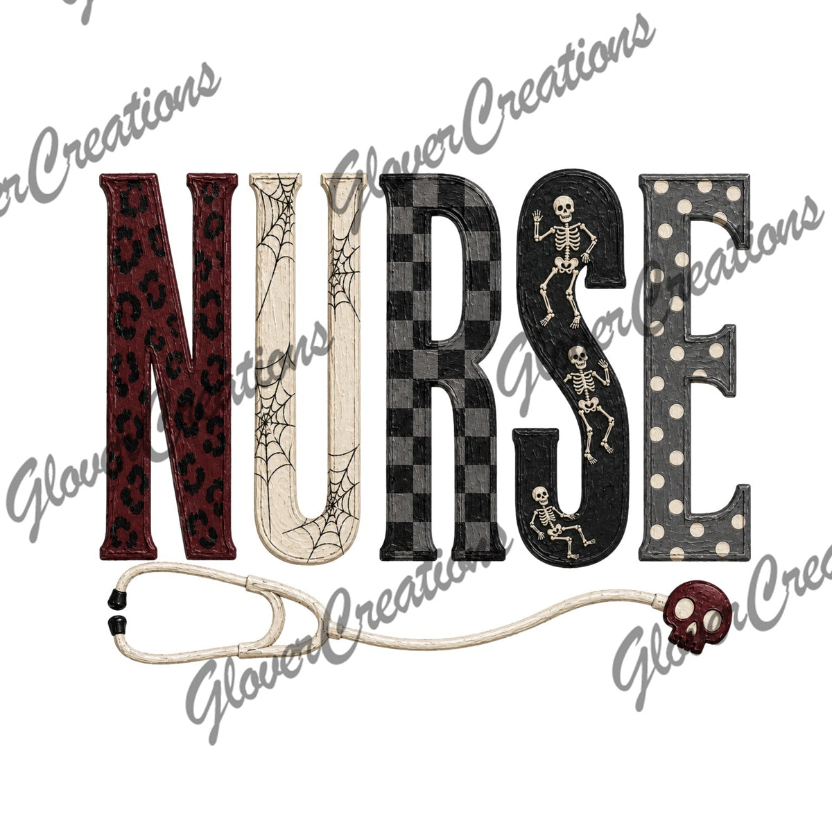 Spooky nurse Halloween DTF heat transfer