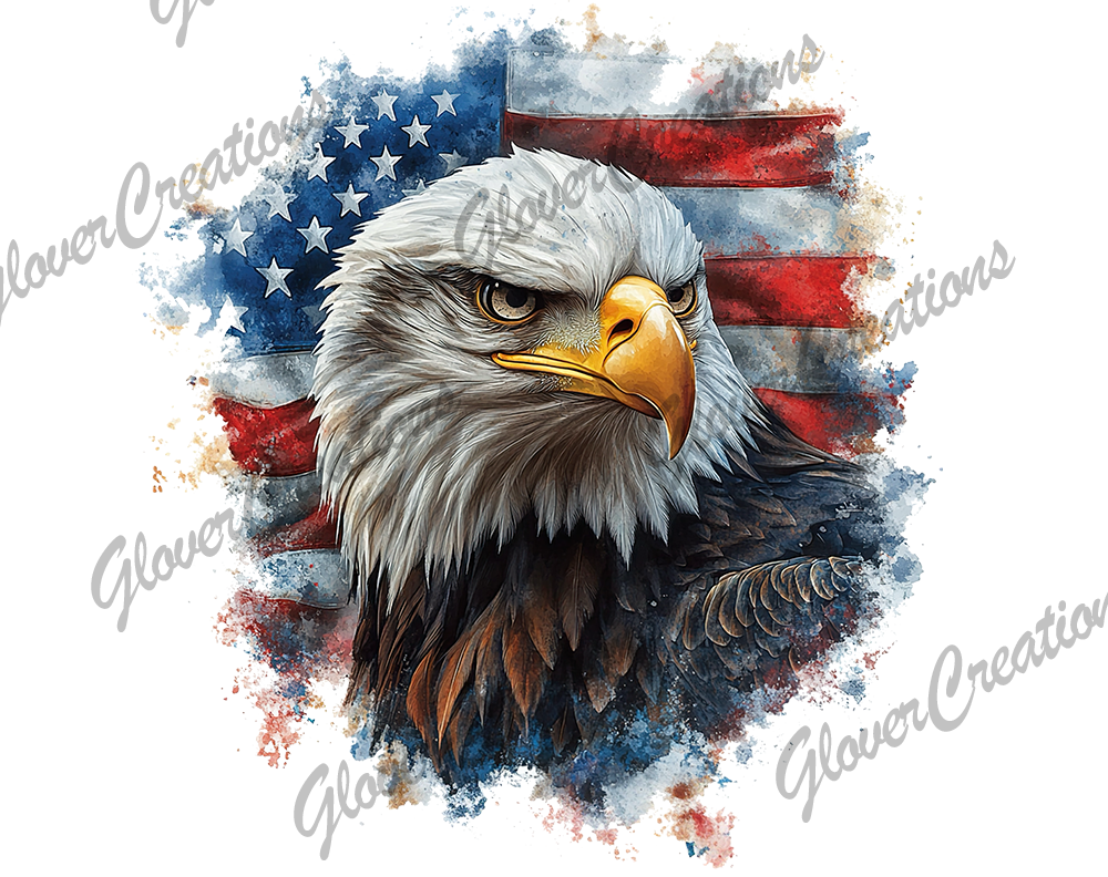 bald eagle USA Direct to Film Ready to Press Heat Transfers